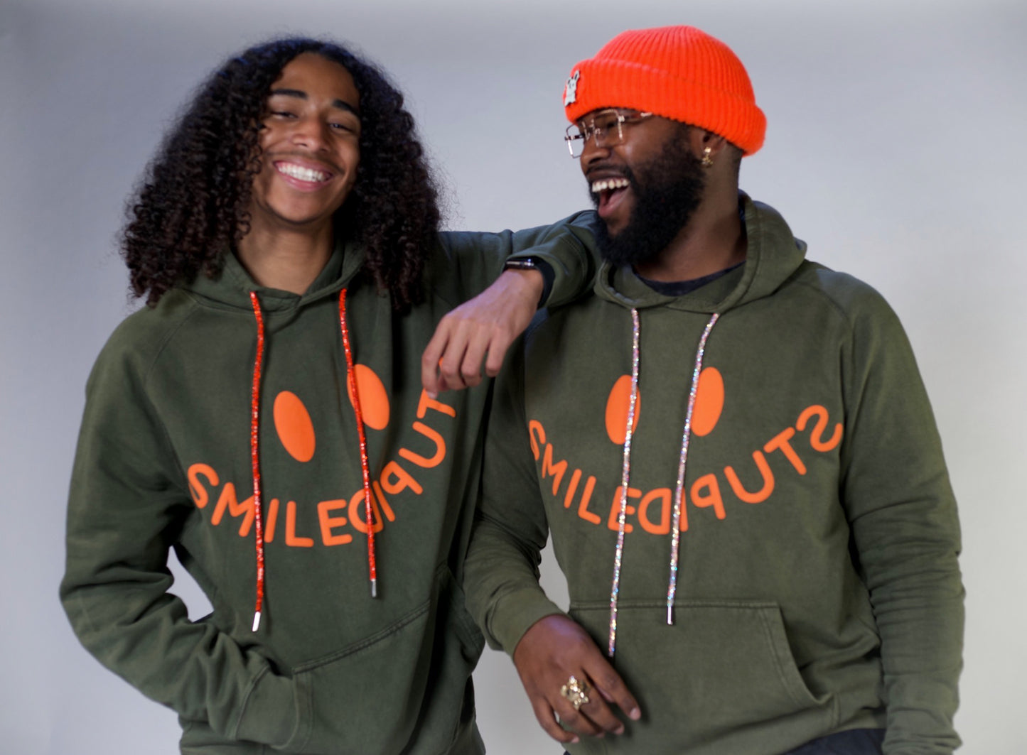 Orange & Green SMILESTUPID Hoodie