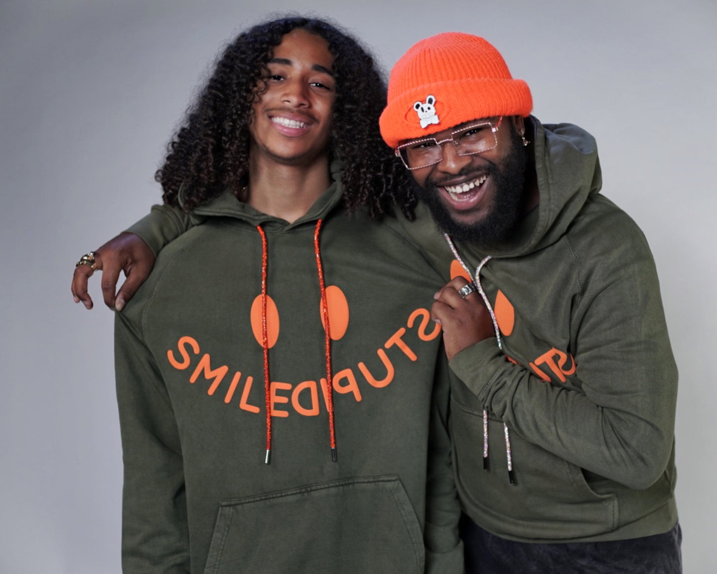 Orange & Green SMILESTUPID Hoodie