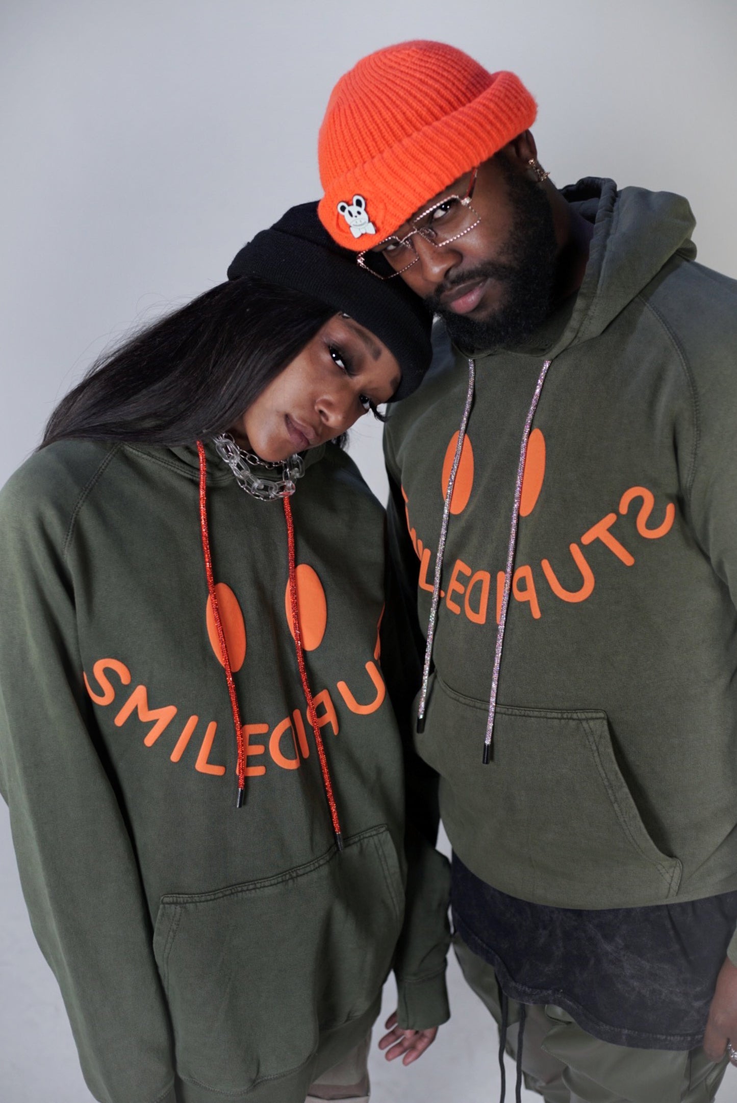 Orange & Green SMILESTUPID Hoodie